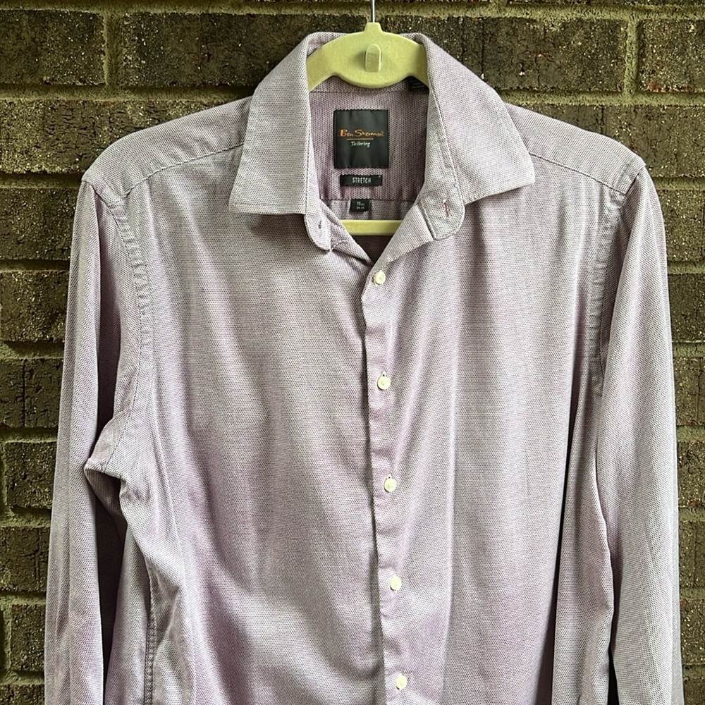 Ben Sherman Stretch Cotton Blend Dress Shirt Size 15.5 34-35